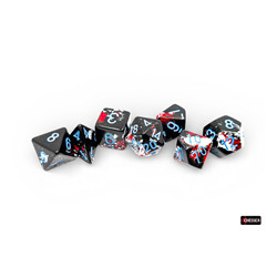 CHX24408 - SET DE 7 DÉS - BRUSH - DARK SIDE/BLUE