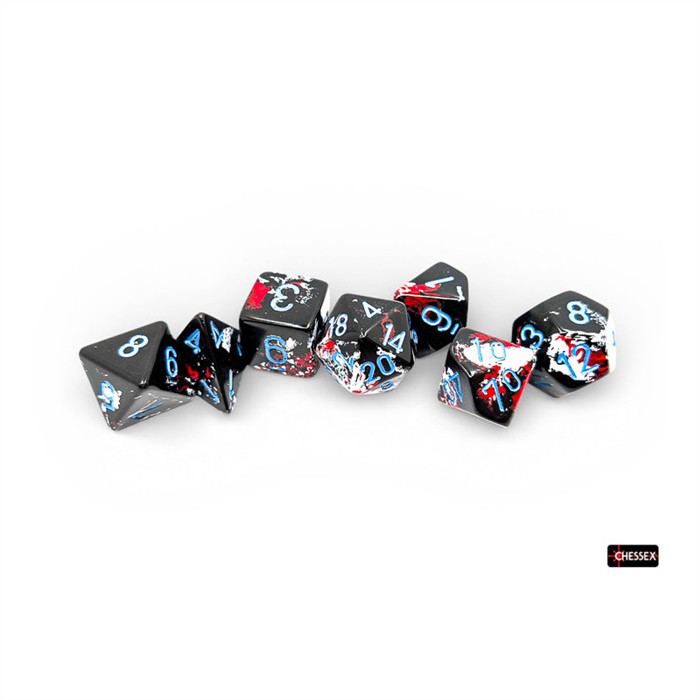 CHX24408 - SET DE 7 DÉS - BRUSH - DARK SIDE/BLUE CHX24408 - SET DE 7 DÉS - BRUSH - DARK SIDE/BLUE