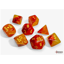 CHX30051 - SET DE 8 DÉS - GEMINI ROUGE ORANGE JAUNE LUMINARY