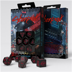 CYBERPUNK RED DICE SET - BLOOD OVER CHROME