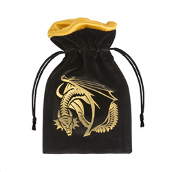 DRAGON BLACK & GOLDEN VELOUR DICE BAG