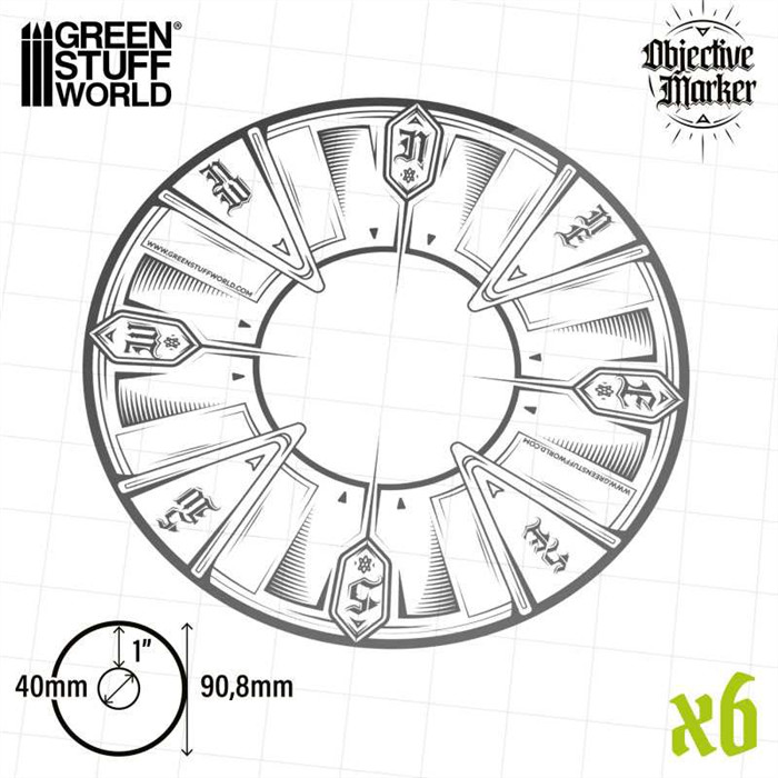 GABARITS D'OBJECTIF KILL TEAM COMPATIBLES TRANSPARENTS GABARITS D'OBJECTIF KILL TEAM COMPATIBLES TRANSPARENTS