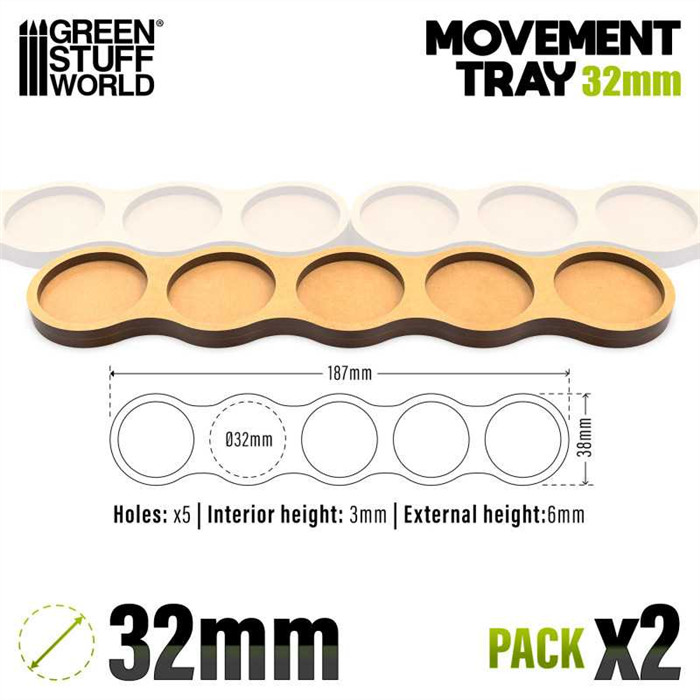 PLATEAUX DE MOUVEMENT MDF - SKIRMISH AOS 32MM 5X1 PLATEAUX DE MOUVEMENT MDF - SKIRMISH AOS 32MM 5X1