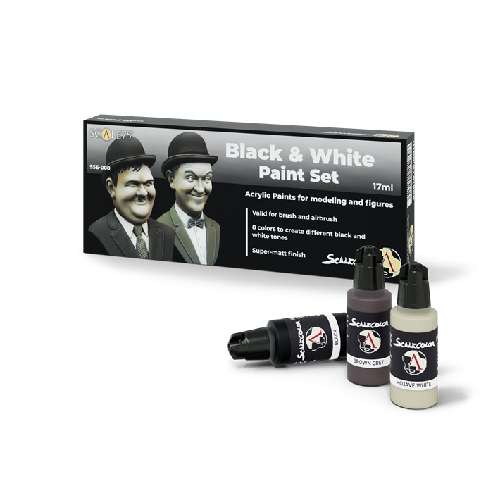 SCALECOLOR : BLACK & WHITE PAINT SET SCALECOLOR : BLACK & WHITE PAINT SET