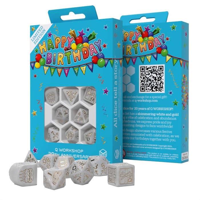 SET DE DÉS 20 ANS - JOYEUX ANNIVERSAIRE SET DE DÉS 20 ANS - JOYEUX ANNIVERSAIRE