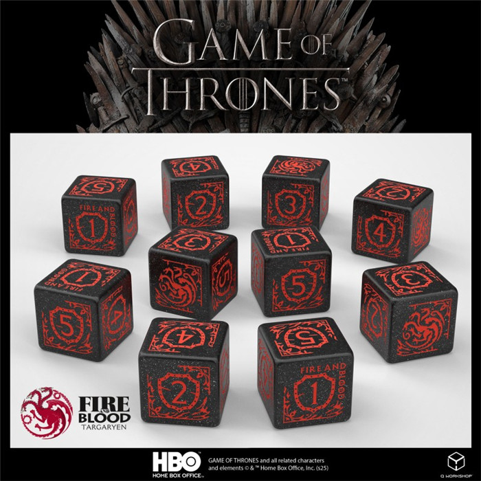 SET DE DÉS GAME OF THRONES - TARGARYEN D6 X 10 SET DE DÉS GAME OF THRONES - TARGARYEN D6 X 10