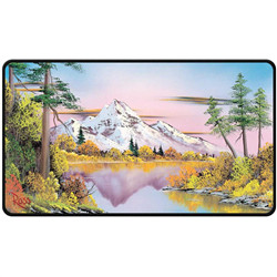 UP - BOB ROSS MIGHTY MOUNTAIN LAKE BLACK STITCHED PLAYMAT